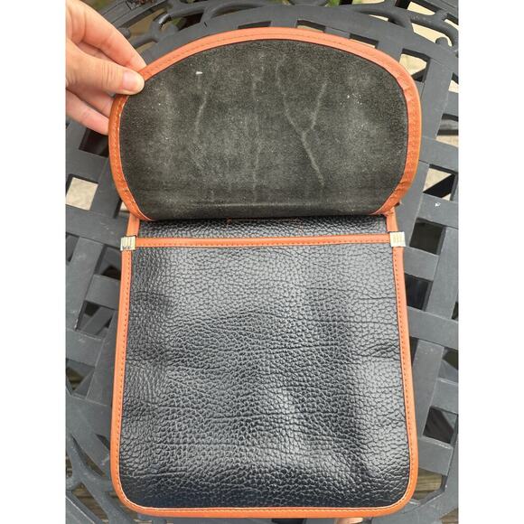 Vintage Dooney & Bourke All Weather Leather Satchel Black Tan Trim USA READ - Picture 6 of 9